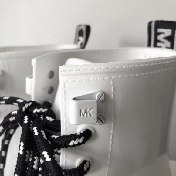 Michael Kors white lace up combat rain boots - Picture 5 of 14
